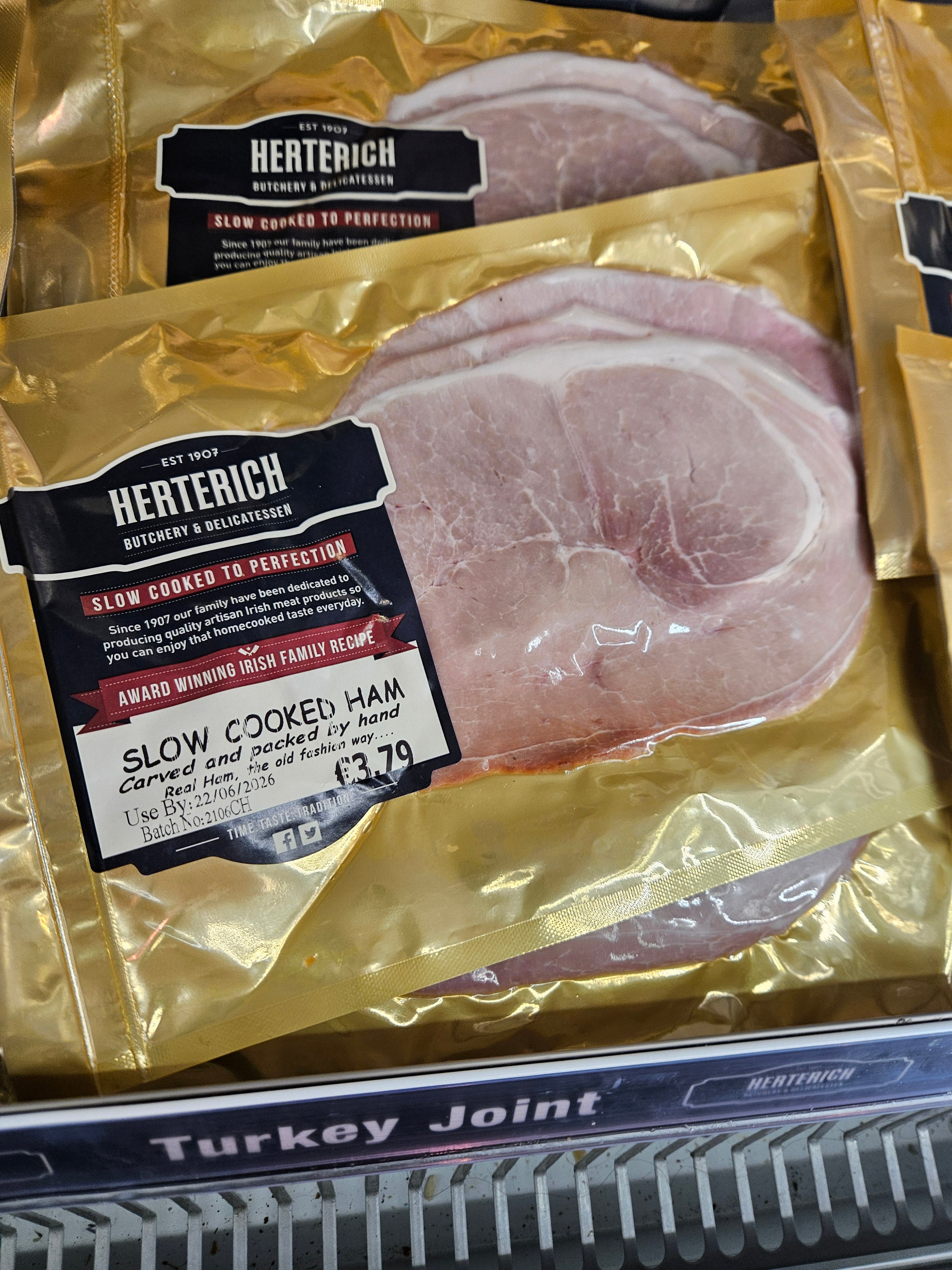 Herterich Premium Slow Cooked Sliced Ham 130g Pack