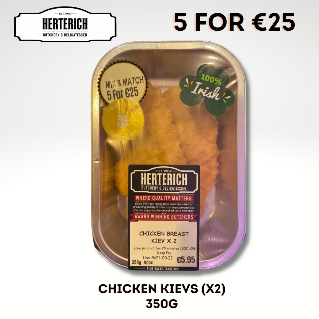 Herterich 100% Irish Chicken Kievs (2 Pack, 350g)