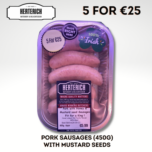 Pork Sausages with Mustard Seeds (450g)