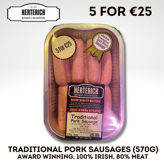 Herterich Traditional Award Winning Pork Sausages (570g)