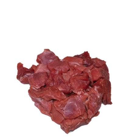 Raw Diced Lamb, cut from the shoulder and lap, ready for traditional Irish stews and mincing.